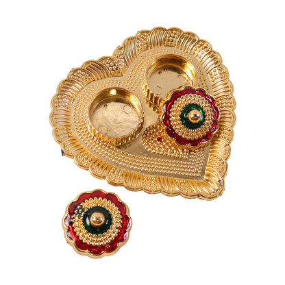 Heart Shape Kumkum Holder  Elegant Pooja Accessory For Festivals